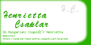 henrietta csaplar business card